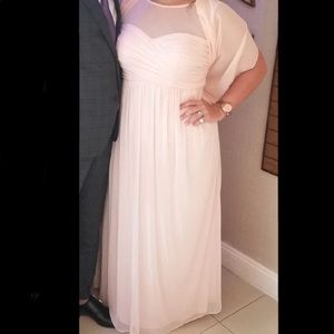 Illusion Sweetheart Long Mesh Bridesmaids Dress